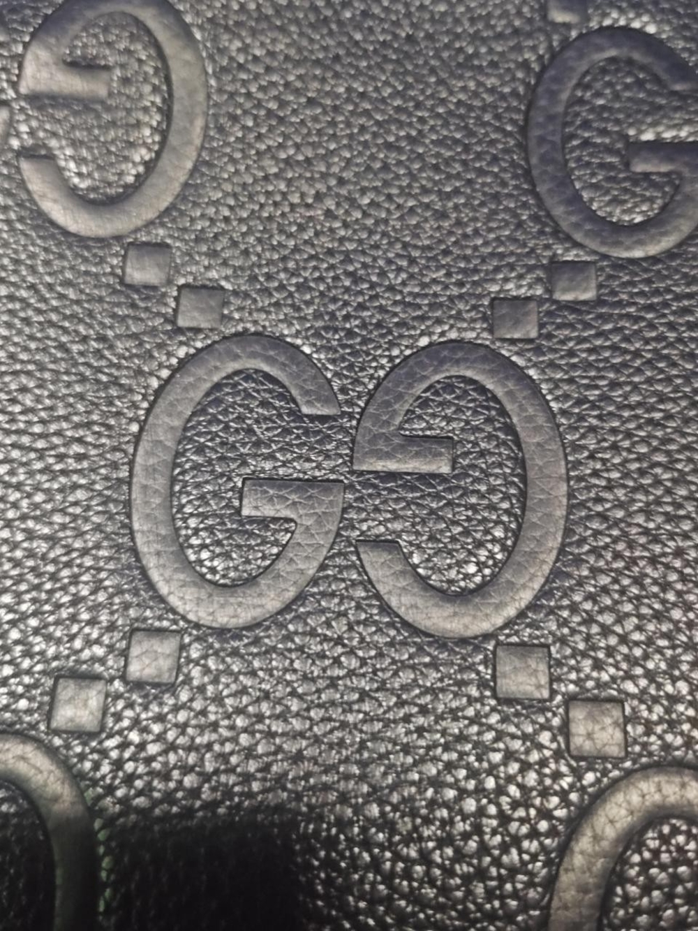 Gucci - Auth Gucci 625770 GG Embossed Leather Black Backpack